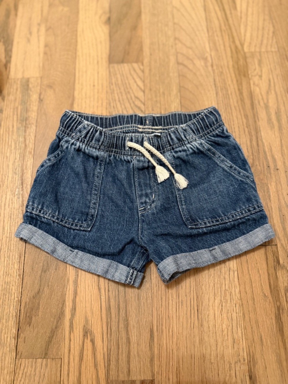 Cat & Jack Dark Blue Denim Drawstring Shorts